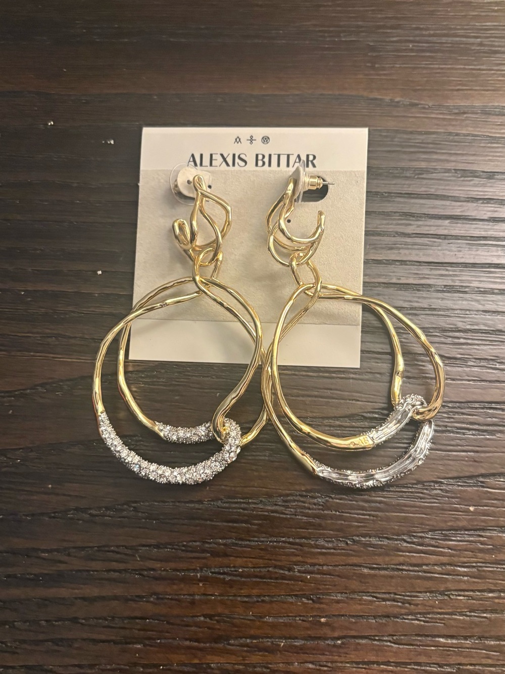 NEW Alexis Bittar Gold Multi-Hoop Statement Earrings